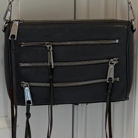 Rebecca Minkoff Dark Grey Three Zippered Bag - Picture 1 of 5